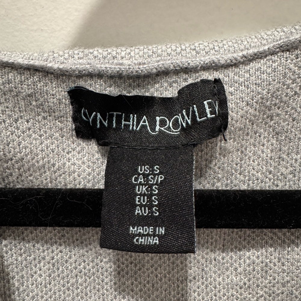 Cynthia Rowley Gray Checkered Zip Up Sweatshirt - Picture 3 of 4